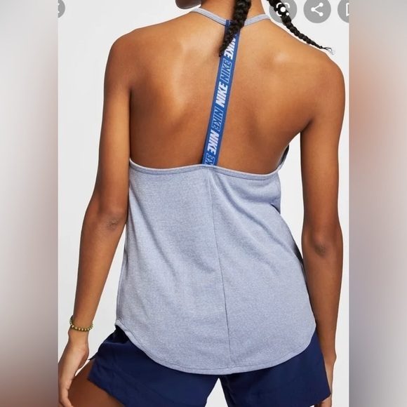 Women's Nike Dri-FIT Striped Training Tank Top Size XL AO9788-438 Blue - Picture 3 of 7